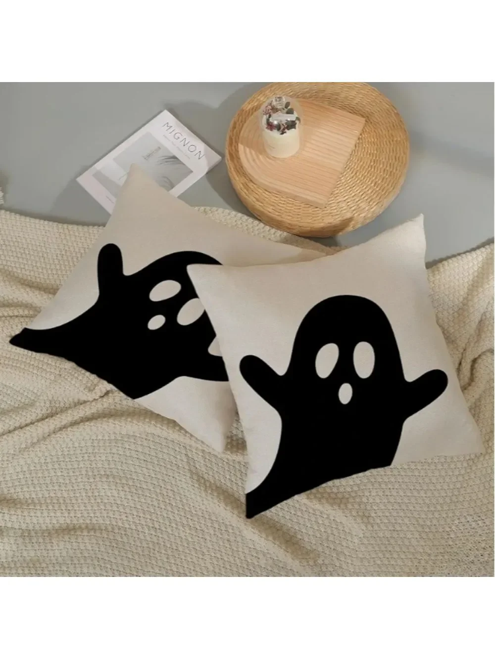 2/$20 Ghost Print Throw Pillow Covers